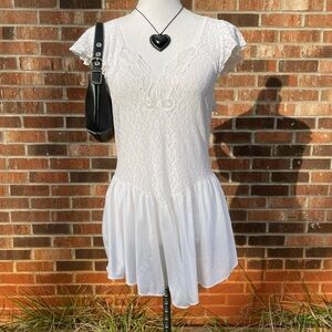 Vintage Lingerie Cinema Exoile White Fairy Lace Medium Dress